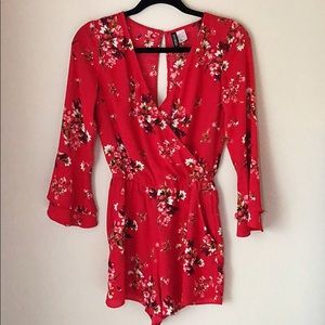 Divided Floral Romper